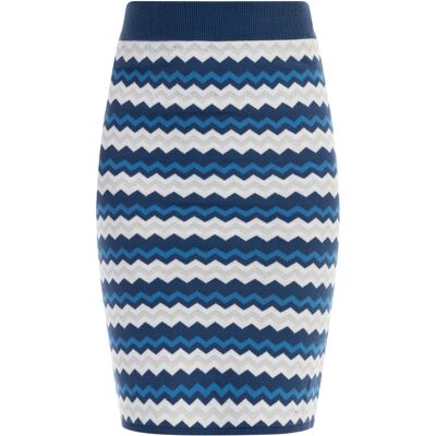 Faina Gebreide midi-rok Dames Blauw Veelkleurig XS Faina Gebreide midi-rok Dames Blauw Veelkleurig XS