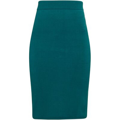 usha Gebreide midi-rok Dames benzine L usha Gebreide midi-rok Dames benzine L