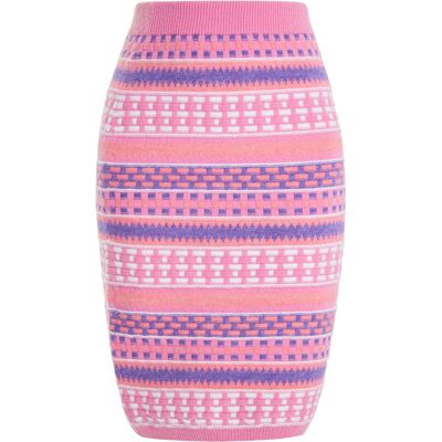 IZIA gebreide rok Dames Roze Veelkleurig XS/S IZIA gebreide rok Dames Roze Veelkleurig XS/S