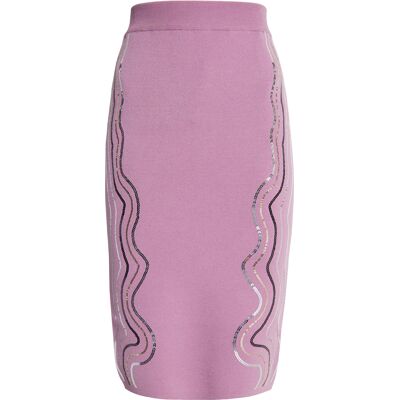 Faina Gebreide midi-rok Dames Mauve XL/2XL Faina Gebreide midi-rok Dames Mauve XL/2XL