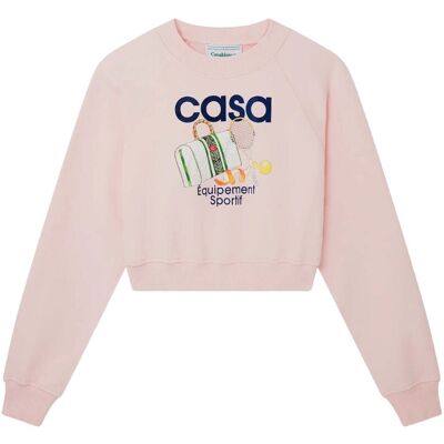 Casablanca Bedrukte Cropped Sport-sweatshirts In Roze 2XS Casablanca Bedrukte Cropped Sport-sweatshirts In Roze 2XS
