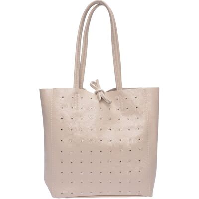 Isabella Rhea Beige Rundleer Tas One Size Isabella Rhea Beige Rundleer Tas One Size