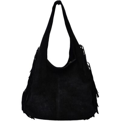 Isabella Rhea Zwart Rundleer Tas One Size Isabella Rhea Zwart Rundleer Tas One Size