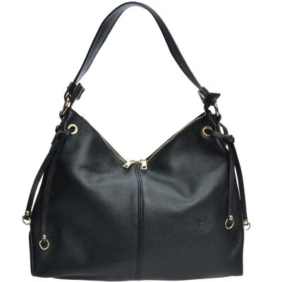 Isabella Rhea Zwart Rundleer Tas One Size Isabella Rhea Zwart Rundleer Tas One Size