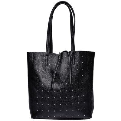 Isabella Rhea Zwart Rundleer Tas One Size Isabella Rhea Zwart Rundleer Tas One Size
