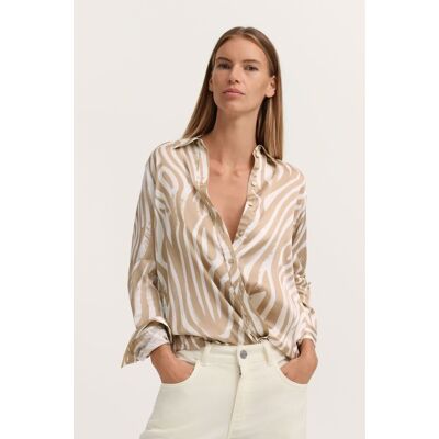Bugatti Damen Bedrukte overhemdblouse van viscose 42 Bugatti Damen Bedrukte overhemdblouse van viscose 42