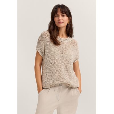Bugatti Damen Pullunder van linnen-katoenmix met ronde hals 2XL Bugatti Damen Pullunder van linnen-katoenmix met ronde hals 2XL