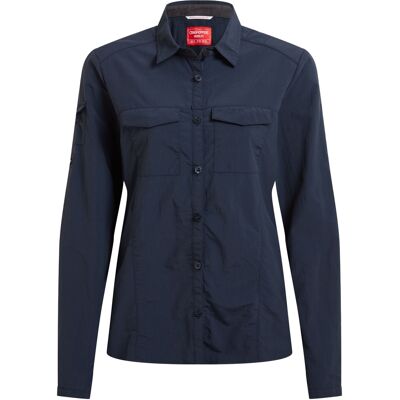 Craghoppers Dames/Dames Adventure III Nosilife Shirt Met Lange Mouwen (Blauwe Marine) 38 Craghoppers Dames/Dames Adventure III Nosilife Shirt Met Lange Mouwen (Blauwe Marine) 38
