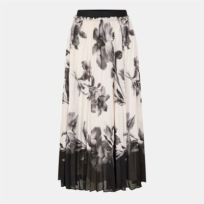 Women's Ted Baker Pleated Midi Floral Patterned Accordian Skirt in Ivory 36 Women's Ted Baker Pleated Midi Floral Patterned Accordian Skirt in Ivory 36