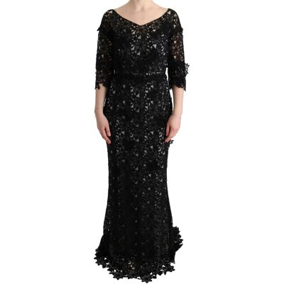 Dolce & Gabbana Floral Lace Maxi Jurk Stijl Sig60574 34 Dolce & Gabbana Floral Lace Maxi Jurk Stijl Sig60574 34