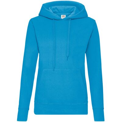Fruit of the Loom Dames/Dames Klassieke Hoodie (Azuurblauw) XS Fruit of the Loom Dames/Dames Klassieke Hoodie (Azuurblauw) XS