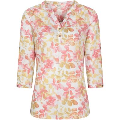 Mountain Warehouse Dames Petra Blouse met Bladerenprint en Driekwart Mouwen (Koraal) 42 Mountain Warehouse Dames Petra Blouse met Bladerenprint en Driekwart Mouwen (Koraal) 42