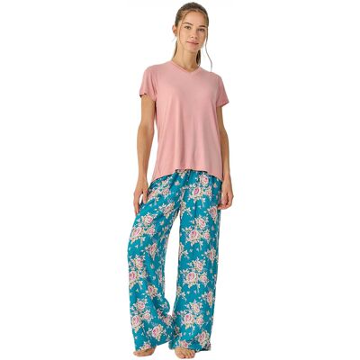J&J Brothers Dames Zomer Pyjama's met Vloeiende Lange Broek JJB34 2XL J&J Brothers Dames Zomer Pyjama's met Vloeiende Lange Broek JJB34 2XL