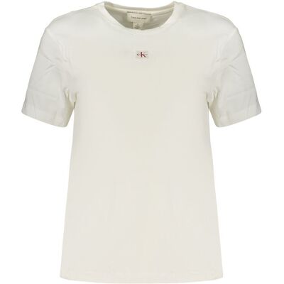 Calvin Klein Bianco Katoenen Dames T-Shirt L Calvin Klein Bianco Katoenen Dames T-Shirt L