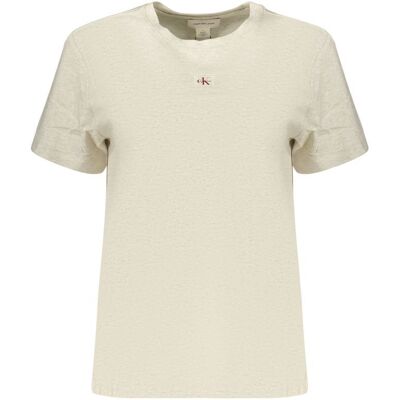 Calvin Klein Grijze Katoenen Dames T-Shirt L Calvin Klein Grijze Katoenen Dames T-Shirt L