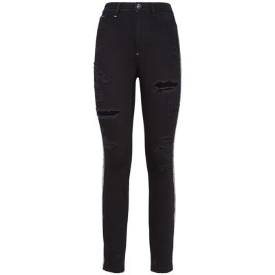 Philipp Plein Miss High Waist Jegging Stripes 27 (Taille) Philipp Plein Miss High Waist Jegging Stripes 27 (Taille)