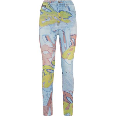 Philipp Plein Super Hoge Taille Jegging Bombing Graffiti 30 (Taille) Philipp Plein Super Hoge Taille Jegging Bombing Graffiti 30 (Taille)