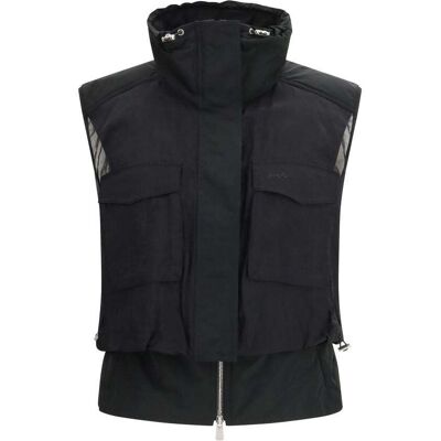 PINKO Zwarte Nylon Mouwloze Jas XS PINKO Zwarte Nylon Mouwloze Jas XS