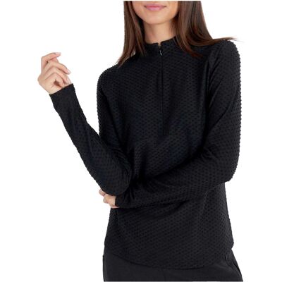 Calvin Klein Dames/Dames Textured Regular Golf Sweatshirt (Zwart) 40 Calvin Klein Dames/Dames Textured Regular Golf Sweatshirt (Zwart) 40