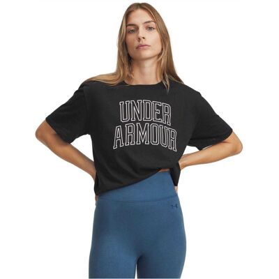 Under Armour Dames/Dames Varsity Oversized T-shirt (Zwart, Wit) 36 Under Armour Dames/Dames Varsity Oversized T-shirt (Zwart, Wit) 36