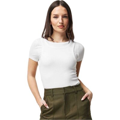Jack Wills Dames/Dames Laag Slim T-shirt met korte mouwen (Wit) 36 Jack Wills Dames/Dames Laag Slim T-shirt met korte mouwen (Wit) 36