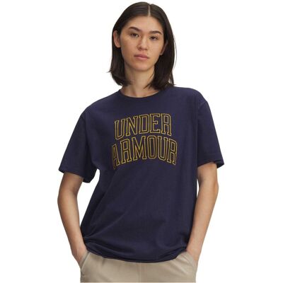 Under Armour Dames/Dames Varsity Oversized T-shirt (Marine/Goud) 38 Under Armour Dames/Dames Varsity Oversized T-shirt (Marine/Goud) 38