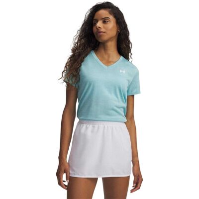 Under Armour T-shirt met gedraaide V-hals en losse pasvorm voor dames (Blauwe waas) 42 Under Armour T-shirt met gedraaide V-hals en losse pasvorm voor dames (Blauwe waas) 42