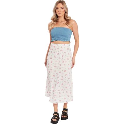 Influence Denim bandeau-top voor dames (Blauw) 36 Influence Denim bandeau-top voor dames (Blauw) 36
