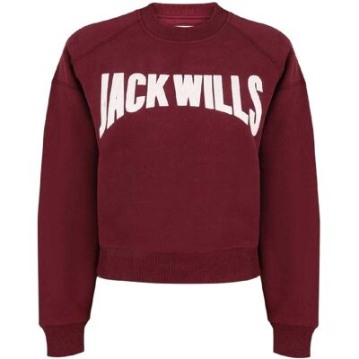 Jack Wills Dames/Dames Varsity Sweatshirt met ronde hals (Bourgondië) 40 Jack Wills Dames/Dames Varsity Sweatshirt met ronde hals (Bourgondië) 40