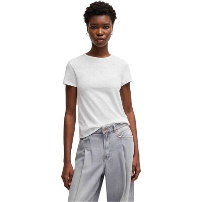 Boss Dames/Dames Slub Regular T-shirt (Witte Slub) S Boss Dames/Dames Slub Regular T-shirt (Witte Slub) S