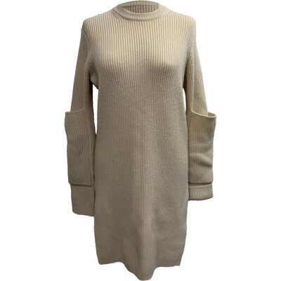 Joseph Pre-owned Joseph Geribbelde Trui Jurk in Beige Kasjmier XS/S Joseph Pre-owned Joseph Geribbelde Trui Jurk in Beige Kasjmier XS/S