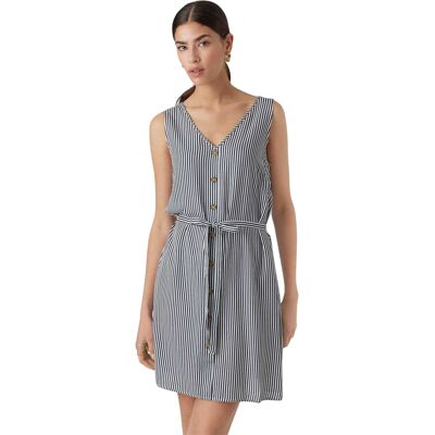 Vero Moda Dames/Dames Gestreepte A-lijn Mini Jurk (Sneeuwwitje) 38 Vero Moda Dames/Dames Gestreepte A-lijn Mini Jurk (Sneeuwwitje) 38