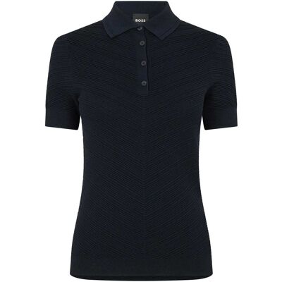 Boss Fointa Chevron poloshirt met korte mouwen voor dames (Donkerblauw) 42 Boss Fointa Chevron poloshirt met korte mouwen voor dames (Donkerblauw) 42