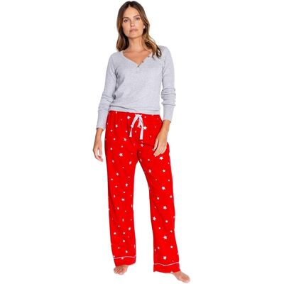 PJ Salvage Pyjama-broek voor dames met sterrenprint (Rood) 36 Normaal PJ Salvage Pyjama-broek voor dames met sterrenprint (Rood) 36 Normaal