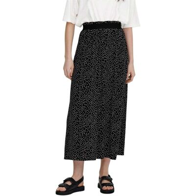 Only Maxirok voor dames met stippen, A-lijn en hoge taille (Zwart) 36 Only Maxirok voor dames met stippen, A-lijn en hoge taille (Zwart) 36