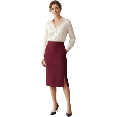 Boss Vizena-kokerrok voor dames (Donkerrood) 34 Boss Vizena-kokerrok voor dames (Donkerrood) 34