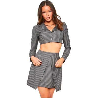 Missyempire Missy Empire Getailleerde minirok voor dames (Houtskool) 34 Missyempire Missy Empire Getailleerde minirok voor dames (Houtskool) 34