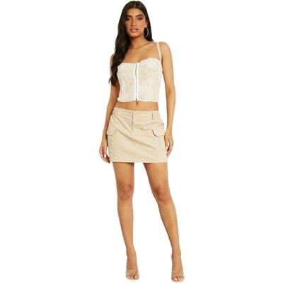 Missyempire Missy Empire Cargo-minirok voor dames (Beige) 34 Missyempire Missy Empire Cargo-minirok voor dames (Beige) 34