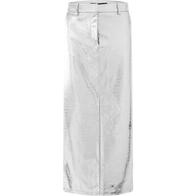 Vero Moda Lisa Croc-kokerrok voor dames (Zilver) 40 Vero Moda Lisa Croc-kokerrok voor dames (Zilver) 40