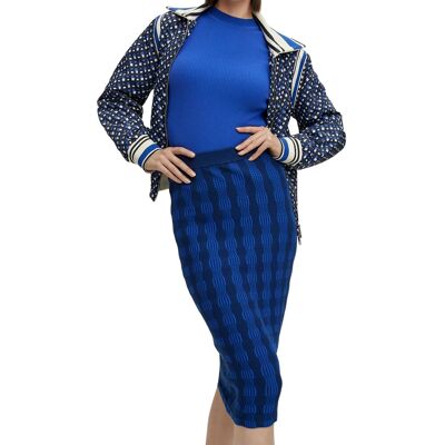 Boss Midi-rok met patroon voor dames (Blauw/Zwart) 36 Boss Midi-rok met patroon voor dames (Blauw/Zwart) 36