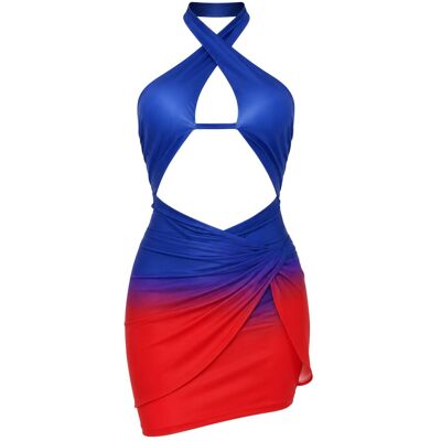 Missyempire Missy Empire Mini-jurk met halternek voor dames (Blauw) 34 Missyempire Missy Empire Mini-jurk met halternek voor dames (Blauw) 34