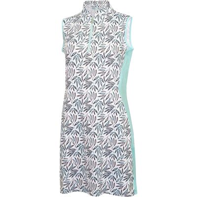 Calvin Klein Dames Bladerenprint Rits Hals Shift Jurk (Wit/Zwart) 38 Calvin Klein Dames Bladerenprint Rits Hals Shift Jurk (Wit/Zwart) 38