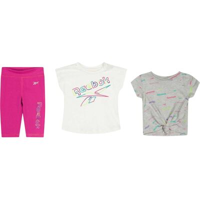 Reebok Set met logo-shirt en -broek voor kinderen (Roze/Wit/Grijs) 6-12M / 63-80cm Reebok Set met logo-shirt en -broek voor kinderen (Roze/Wit/Grijs) 6-12M / 63-80cm