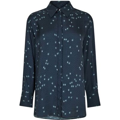 Boss Damesblouse met spikkelpatroon, normale pasvorm (Marine) 34 Boss Damesblouse met spikkelpatroon, normale pasvorm (Marine) 34