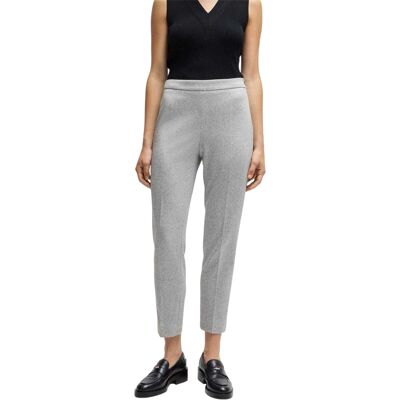 Boss Tilunara Slim-fit chino met rits aan de zijkant voor dames (Grijs) 34 Boss Tilunara Slim-fit chino met rits aan de zijkant voor dames (Grijs) 34