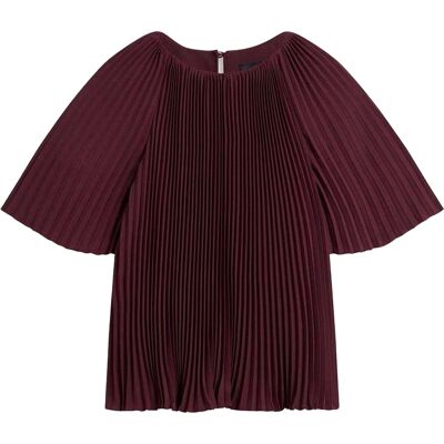 Ted Baker Dames/Dames Agara Geplooide Ronde Hals Blouse (Ossenbloed) 36 Ted Baker Dames/Dames Agara Geplooide Ronde Hals Blouse (Ossenbloed) 36