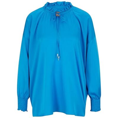 Boss Baratina-zijden blouse voor dames (Helder Blauw) 34 Boss Baratina-zijden blouse voor dames (Helder Blauw) 34
