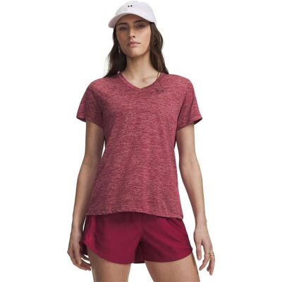 Under Armour T-shirt met gedraaide V-hals en losse pasvorm voor dames (Claret) 36 Under Armour T-shirt met gedraaide V-hals en losse pasvorm voor dames (Claret) 36