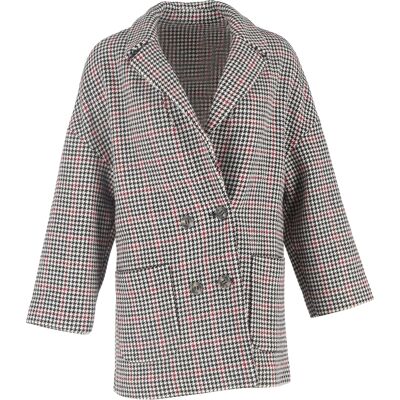 Valentino Pre-owned RED Valentino oversized blazer met pied-de-poulepatroon in veelkleurige wol 38 Valentino Pre-owned RED Valentino oversized blazer met pied-de-poulepatroon in veelkleurige wol 38