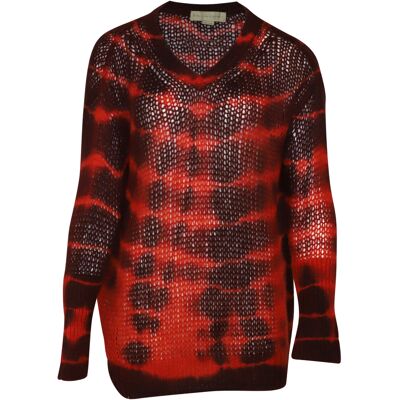 Stella McCartney Pre-owned Stella McCartney tie-dye trui van rode alpacawol 2XS Stella McCartney Pre-owned Stella McCartney tie-dye trui van rode alpacawol 2XS